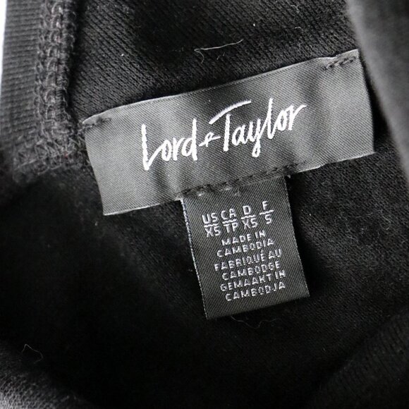 Lord & Taylor Off Shoulder Surplice Top Stretch Wrap Shirt Black Jersey XS NEW - Picture 4 of 7